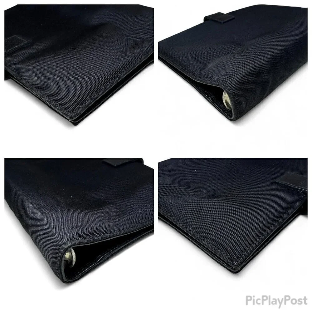 GUCCI Black Nylon Agenda Notebook Cover Unisex